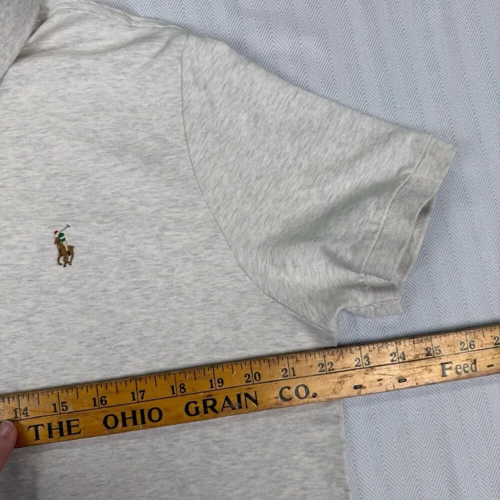 Polo Ralph Lauren Mens XL Custom Slim Fit Heather Beige‎ Polo Shirt Pony